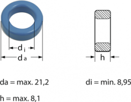 Ring core, N27, 1450 nH, ±25 %, outer Ø 20 mm, inner Ø 10 mm, (H) 7 mm