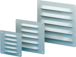 Metal outlet grille cut-out 104x80mm ext dim 120x120mm IP23