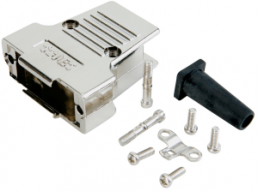 D-Sub connector housing, size: 2 (DA), angled 40°, cable Ø 5 mm, zinc die casting, silver, 165X17569XE