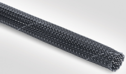 Plastic braided sleeve, inner Ø 30 mm, range 27-40 mm, black, halogen free, -50 to 150 °C