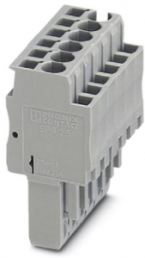 Plug, spring balancer connection, 0.08-4.0 mm², 6 pole, 24 A, 6 kV, gray, 3040151