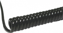 PUR Spiral cable Li12YD11Y 6 x 0.25 mm², shielded, black