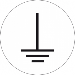 Ground symbol, symbol: GND, Ø 16 mm, (W) 26 mm, plastic, 084.61-7-Y2/20