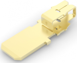 Uninsulated flat plug sleeve, 6.35 x 0.8 mm, AWG 30 to 27, brass, 63132-2