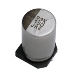 Polymer hybrid aluminum electrolytic capacitor, SMD, 100 µF, 63 V, ±20 %, HHXE630ARA101MJC5G