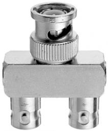 Coaxial adapter, 50 Ω, BNC plug to 2 x BNC socket, Y-shape, 100123516