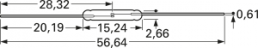 Reed switche, THT, 1 Form A (N/O), 20 W, 200 V (DC), 1 A, MLRR-3-17-23