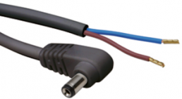 DC connection cable, 2 m, black, DC plug, 2.1 x 5.5 mm