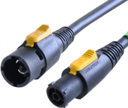 Device connection line, International, powerCON plug, straight on powerCON jack, straight, H05VV-F3G1.5mm², black, 500 mm