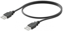 USB connection line, USB plug type A to USB plug type A, 3 m, black