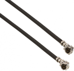 Coaxial Cable, AMC plug (angled) to AMC plug (angled), 50 Ω, 1.32 mm micro cable, 25 mm, A-1PA-132-025B2