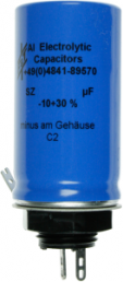 Electrolytic capacitor, 1000 µF, 63 V (DC), -10/+30 %, can, Ø 25 mm